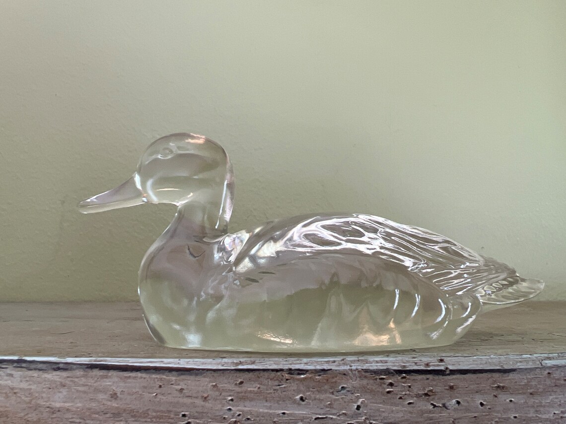 Vintage Fenton Glass Duck Figurine Made in USA/ Fenton Art Etsy