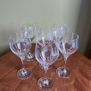 Set of 6 Schott Zwiesel REVUE pattern Water Goblets//Vintage Schott Zwiesel Crystal Wine Glasses 10 oz capacity// Schott- Zwiesel Crystal