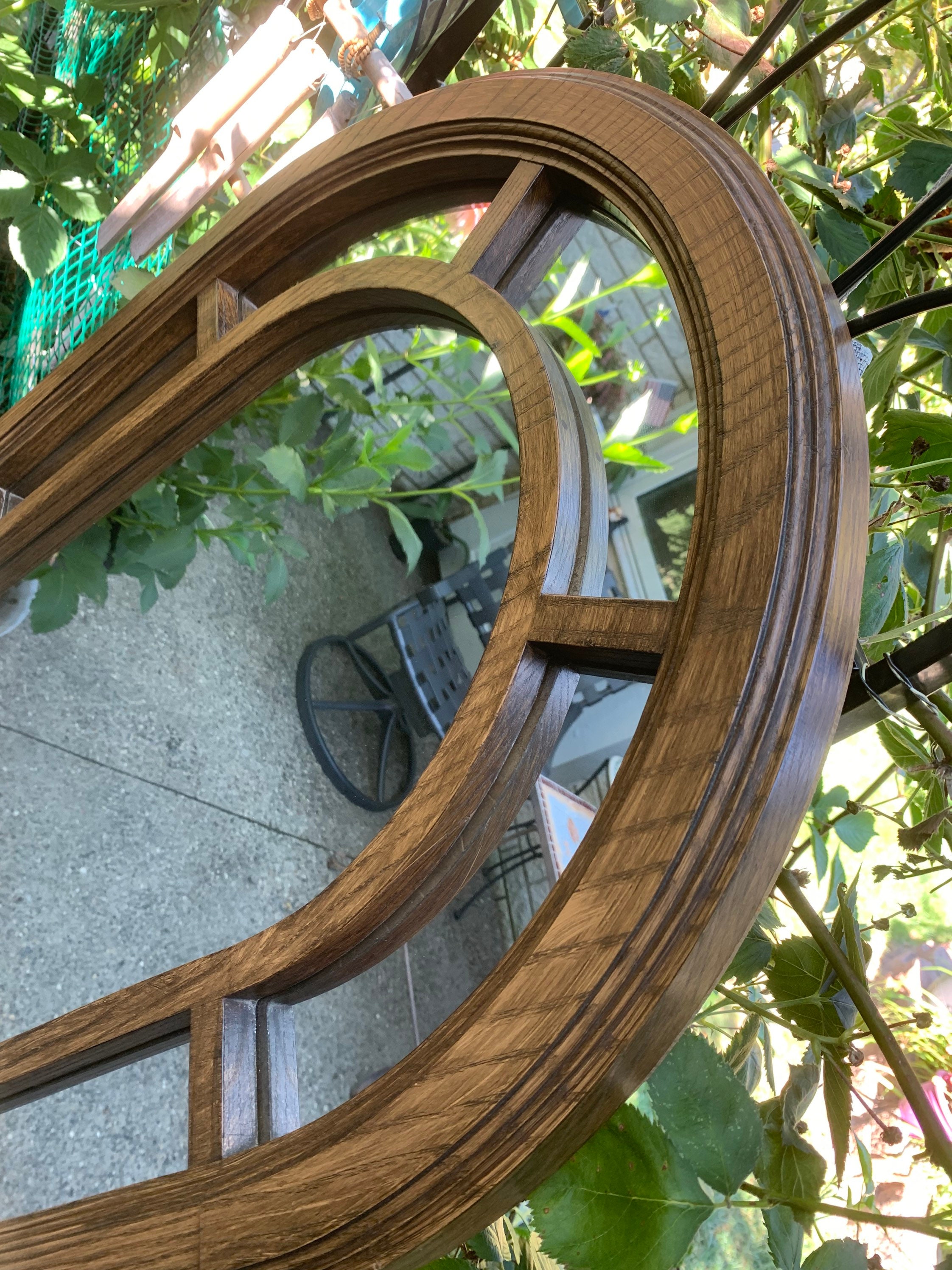 Vintage Large Arched Faux Wood Frame Wall Mirror Etsy