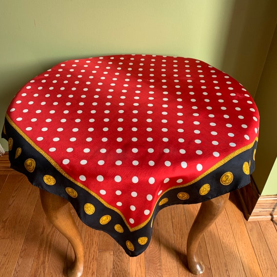 Echo Mod Polka Dot with Coins Print Silk Scarf/ V… - image 4