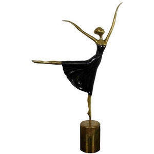 Mid-Century Modern Bronze Sculpture of Ballerina/ MCM Large Bronze Ballerina Figurine