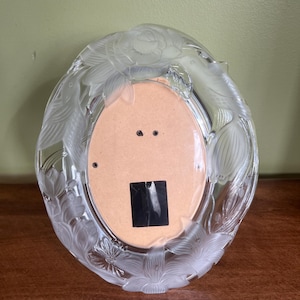 Vintage Oval Crystal Picture Frame Made in Japan by Crystal Clear Signature/Crystal Photo Frame/Crystal Wedding Frame/Crystal Frame