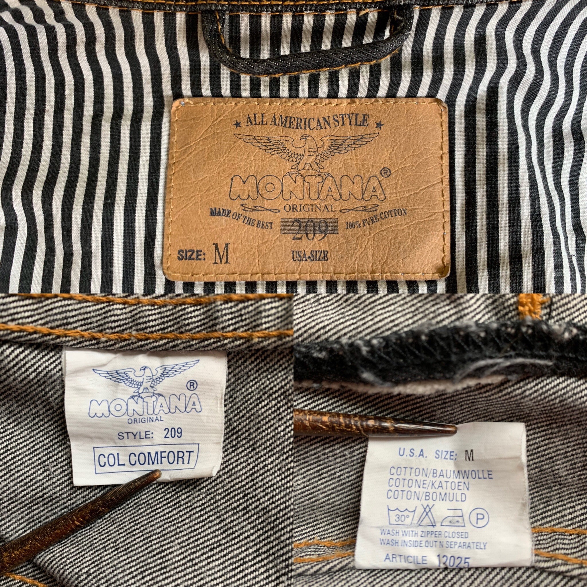 Vintage Montana Black Denim Jacket/ Unisex Oversized Denim