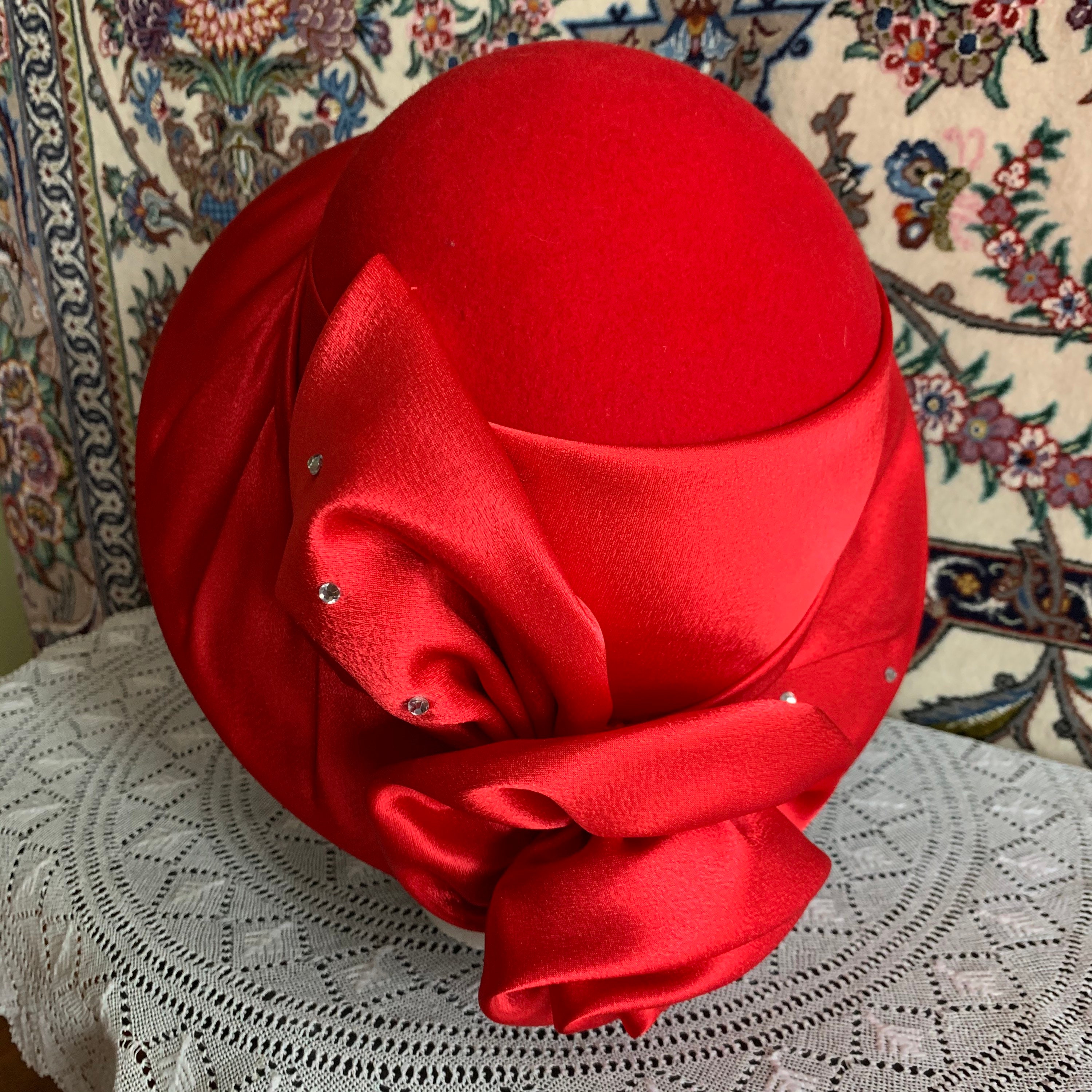 Women\'s Red 100% Wool Felt Floppy Hat. Hi\'s Classic. Felt Floppy Wide Brim Hat – Sparkle In Pink main image 4