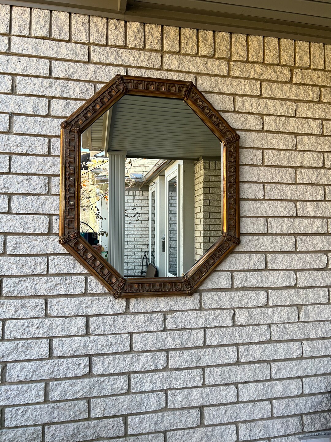 Mid Century J.A. Olson Company USA Large Gold Permaflect Octagonal