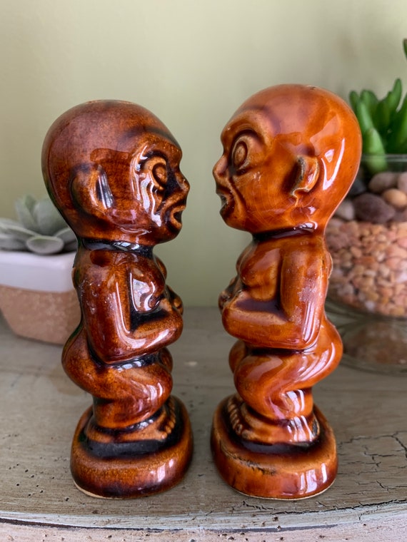 調理器具  Kutani Crane SALT&PEPPER Vintage Kon-tiki Ports Salt and Pepper Shakers by Steve Crane Made
