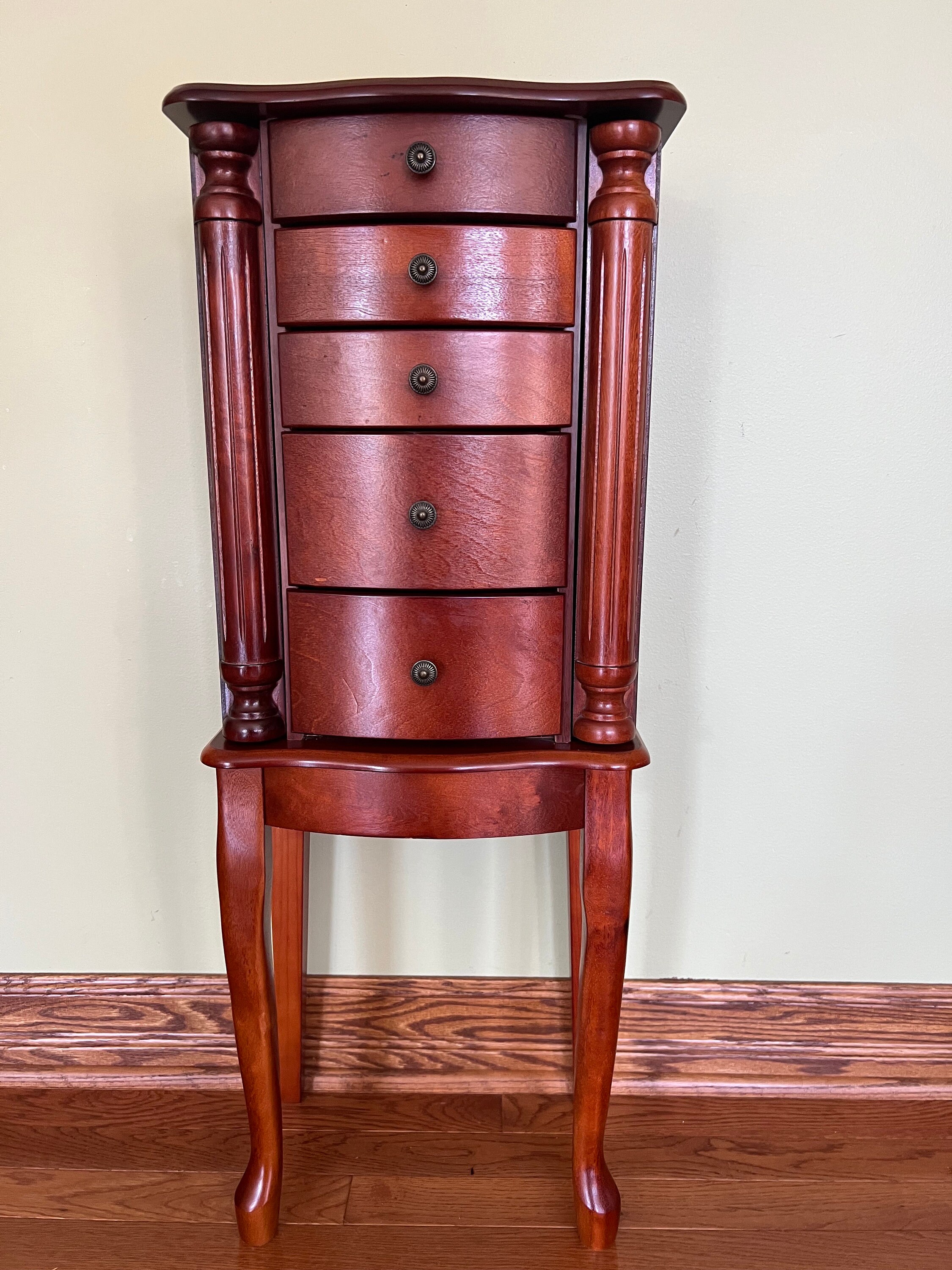 Vintage Powell Wooden Jewelry Armoire Powell Large Wood Jewelry Storage Wood Jewelry Organizer jewelry Cabinet freestanding Jewelry Chest Etsy