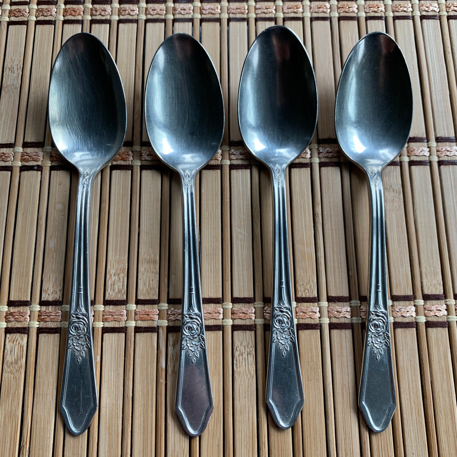 Antique Set of 6 R.& B. A1 IS Silver Plated Spoons Set of 4 Etsy