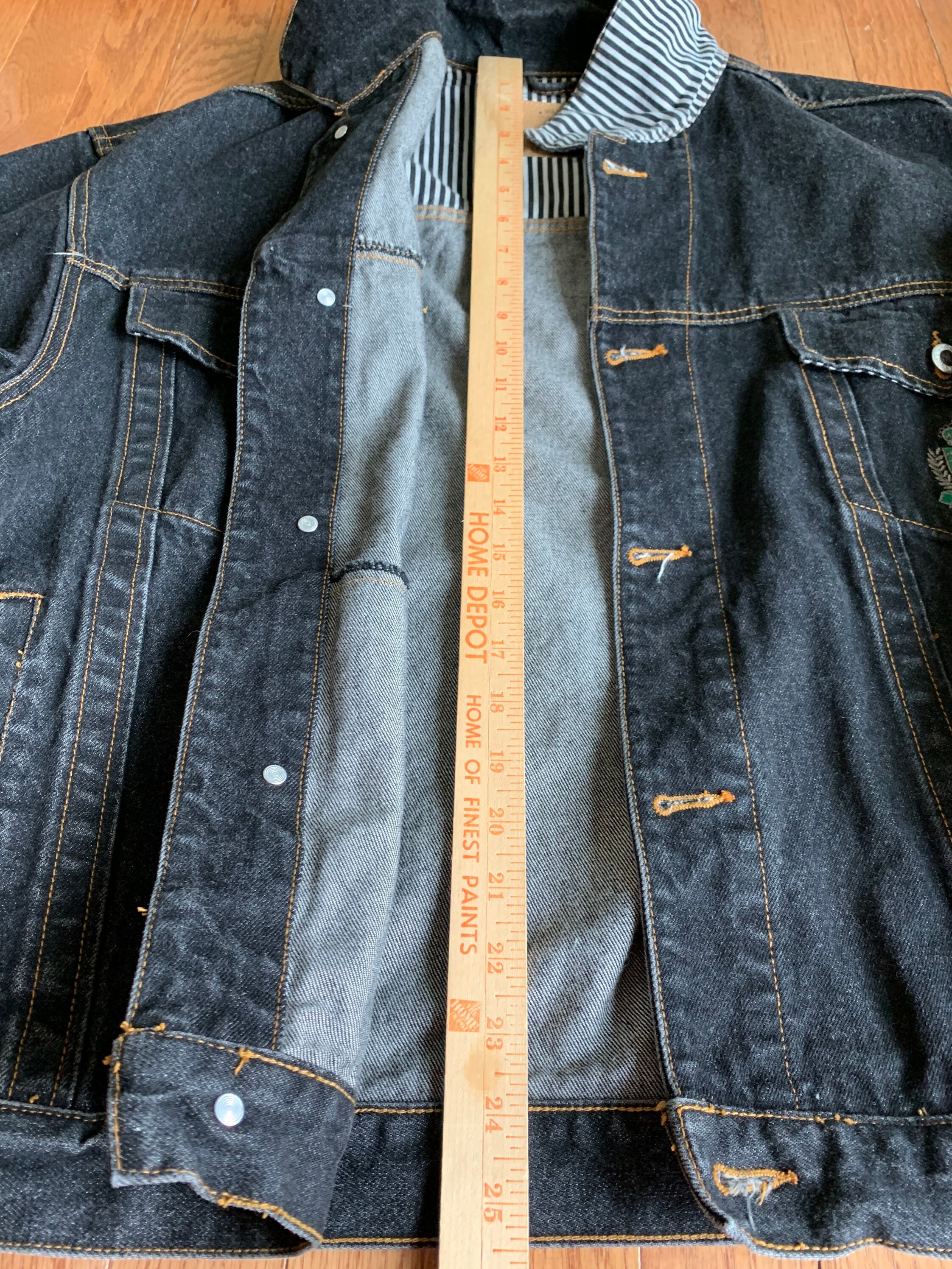 Vintage Montana Black Denim Jacket/ Unisex Oversized Denim