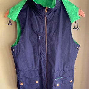 Lauren Ralph Lauren Reversable Women&#39;s Hooded Navy Blue/ Green Cotton Vest