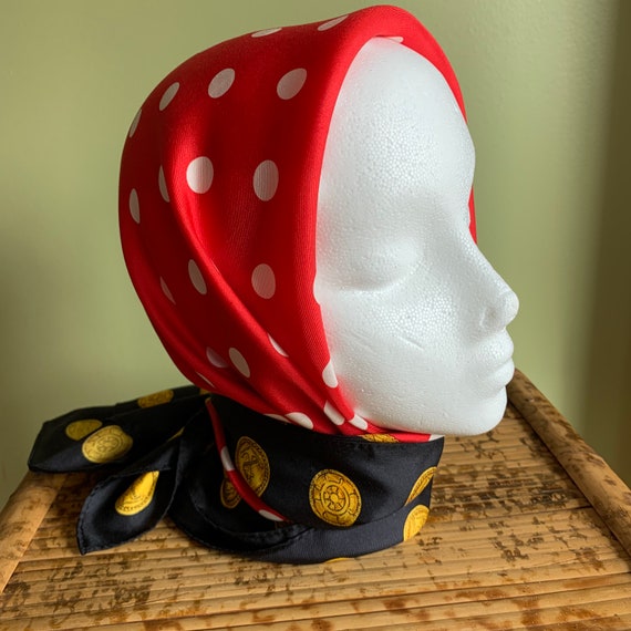 Echo Mod Polka Dot with Coins Print Silk Scarf/ V… - image 5