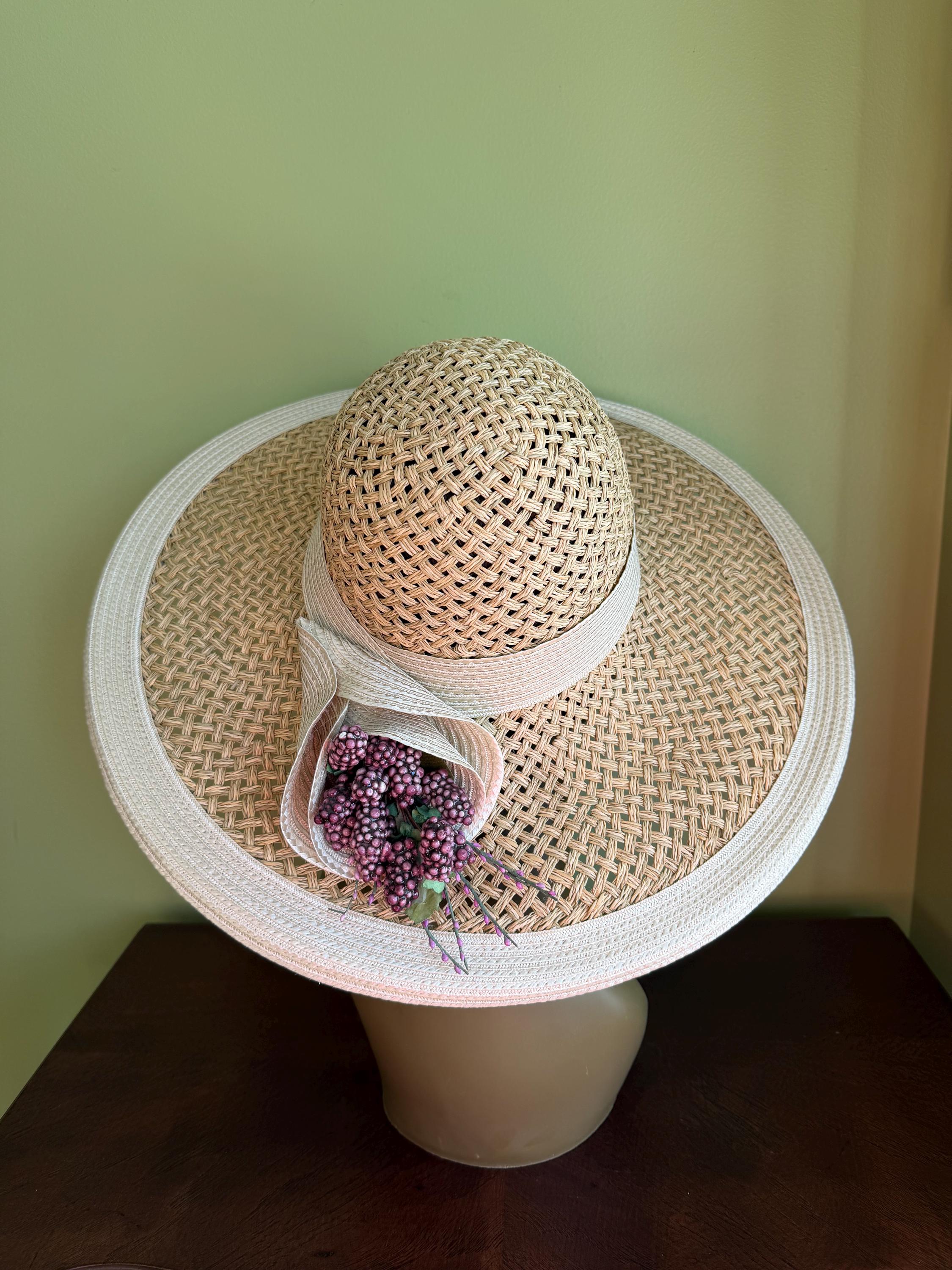 Women\'s Vintage Brenda Waites Bolling Straw Hat Vintage Hat Brenda Waites Bolling Royal and Stylish - Etsy  main image 4