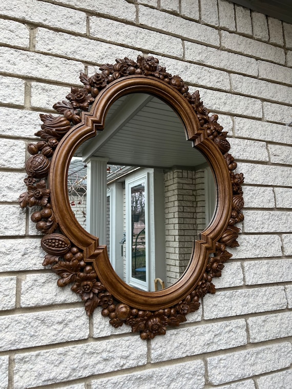 RARE Mid Century Syroco Mirror/ 1960s Syroco Wood #2004 Wall