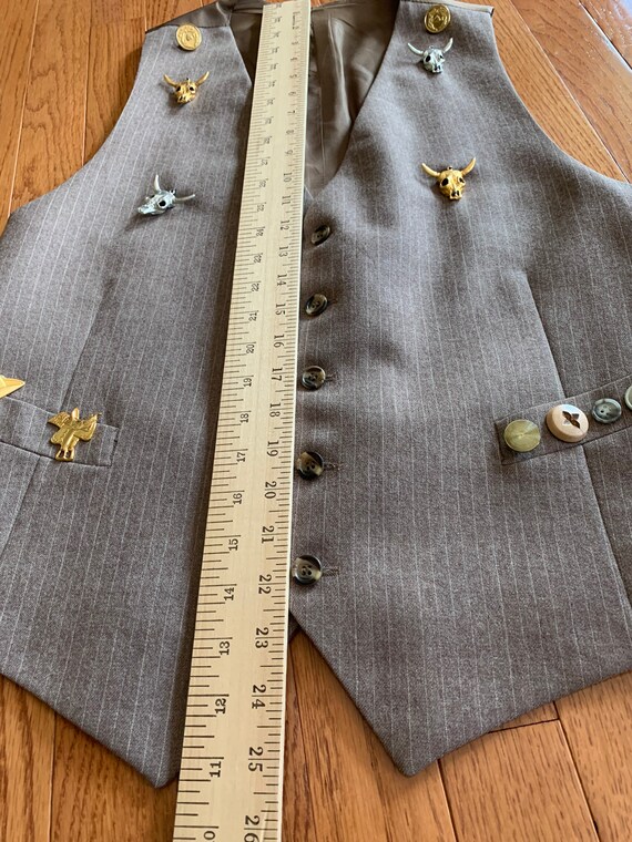 Vintage Cowboy Vest/ Wool and Silk Cowboy Vest De… - image 9