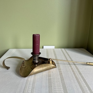 Vintage Messing Kammer Kerzenhalter mit Kerzenlöscher