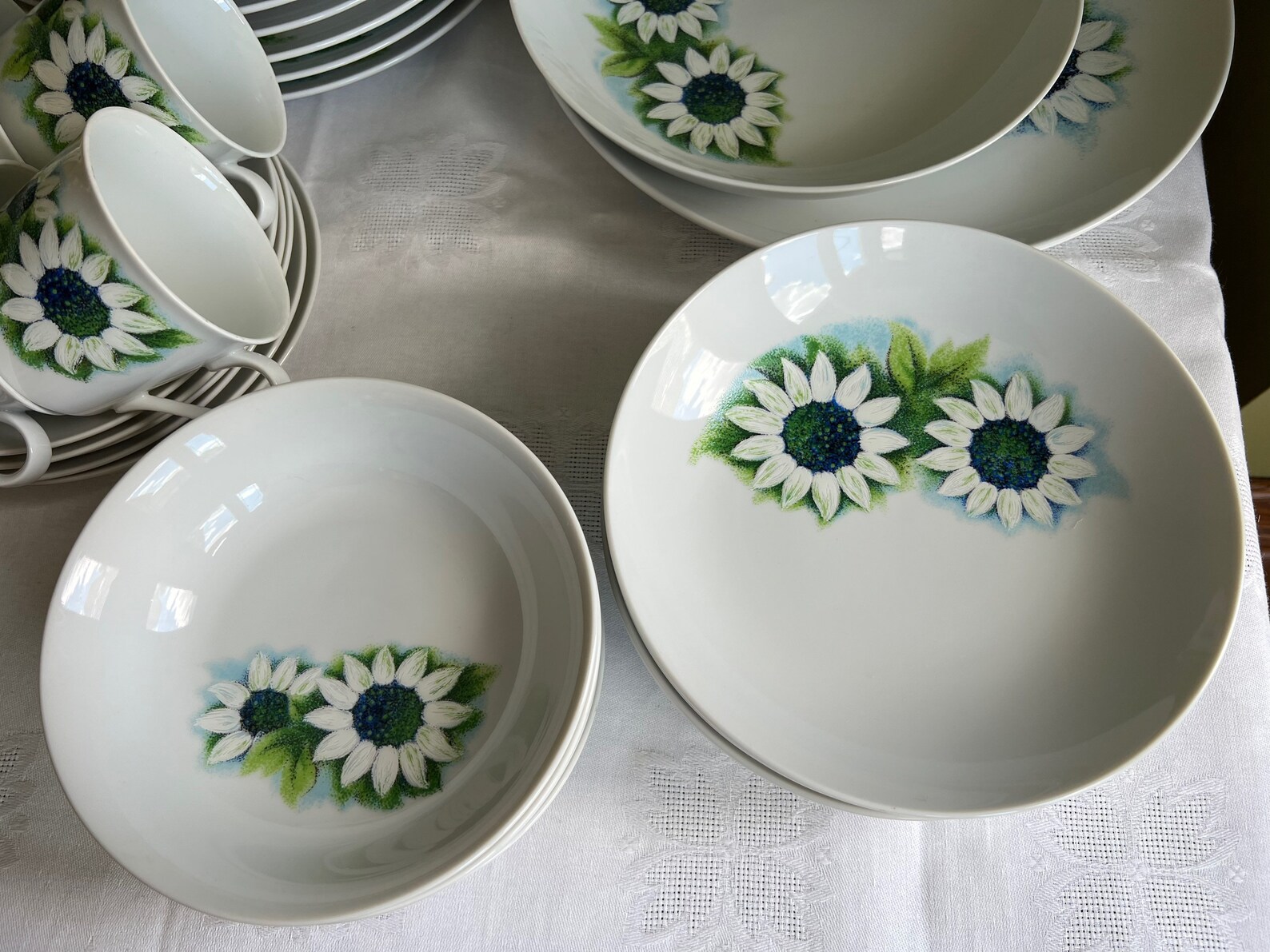 Vintage EKCO Eterna Fine Porcelain China 1504 Blue Daisy 34 Etsy