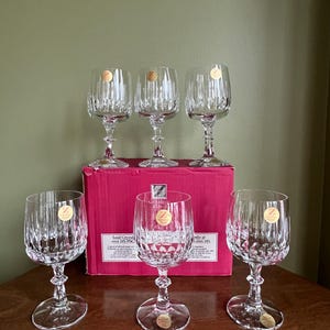 Vintage 1983-93 NIB 6pcs Schott Zwiesel Tango Crystal Water Goblets Made in Germany Discontinued/ Crystal Water Glasses