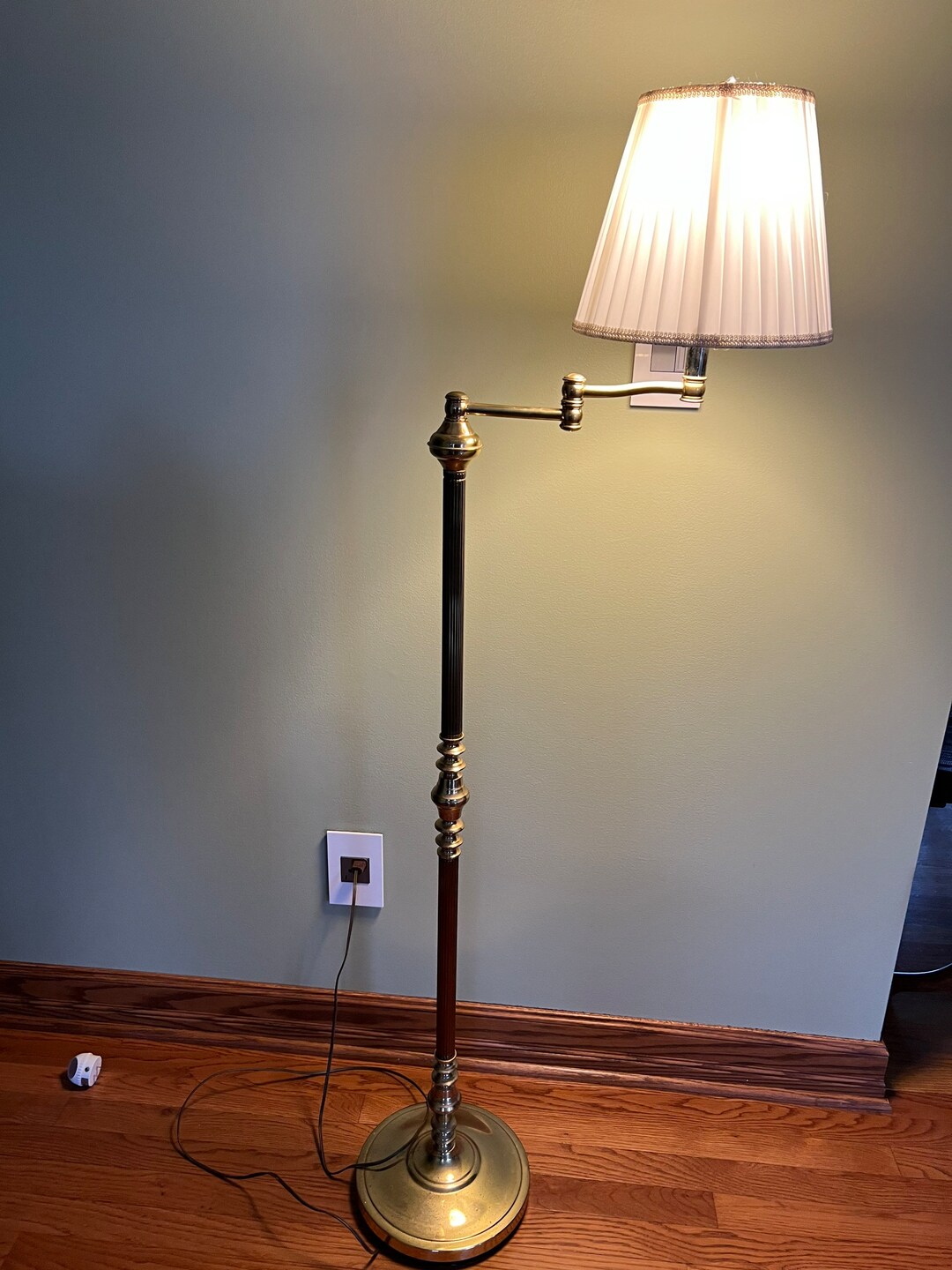 Vintage Swing Arm Brass Floor Lamp ALSY Mfg. Made in Usa/brass Etsy