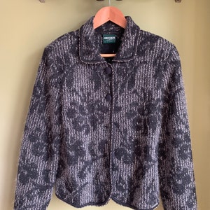 Vintage Geiger Wool Cardigan Made in Austria Sz 40/ Grey and