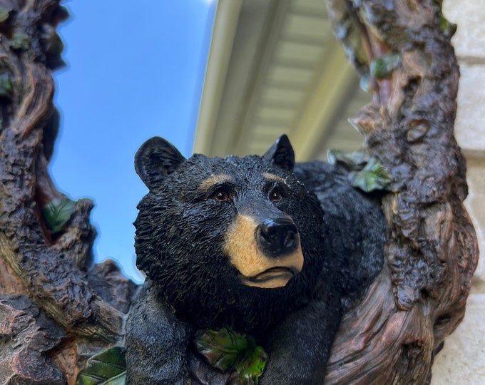Vintage Oval Wall Mirror With Bear/ Log Cabin Wall Bear Mirror Etsy