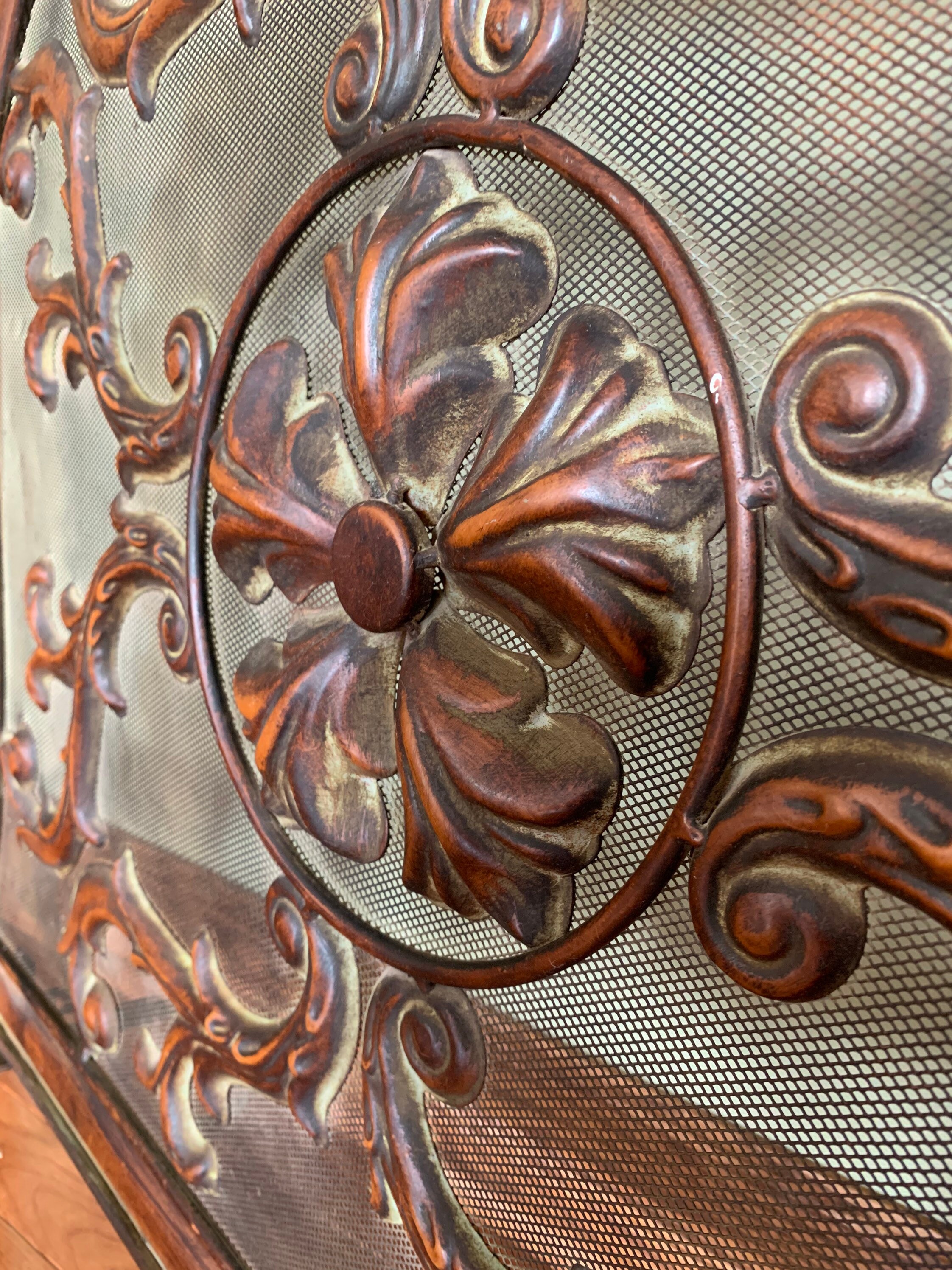 Pantalla de chimenea de metal adornada vintage | Etsy