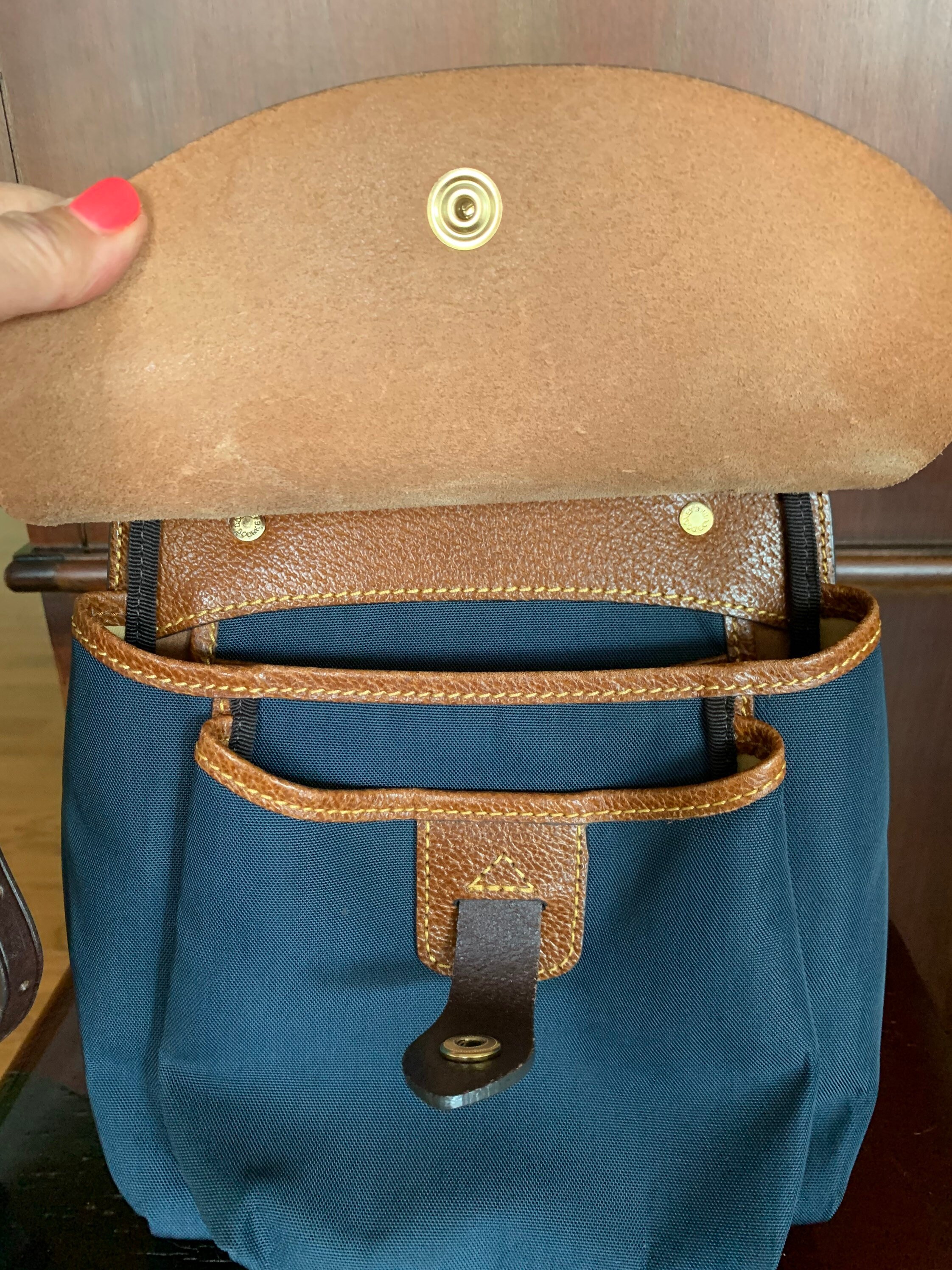 Dooney & Bourke Navy Nylon and Saddle Leather Backpack Dooney & Bourke Women main image 2