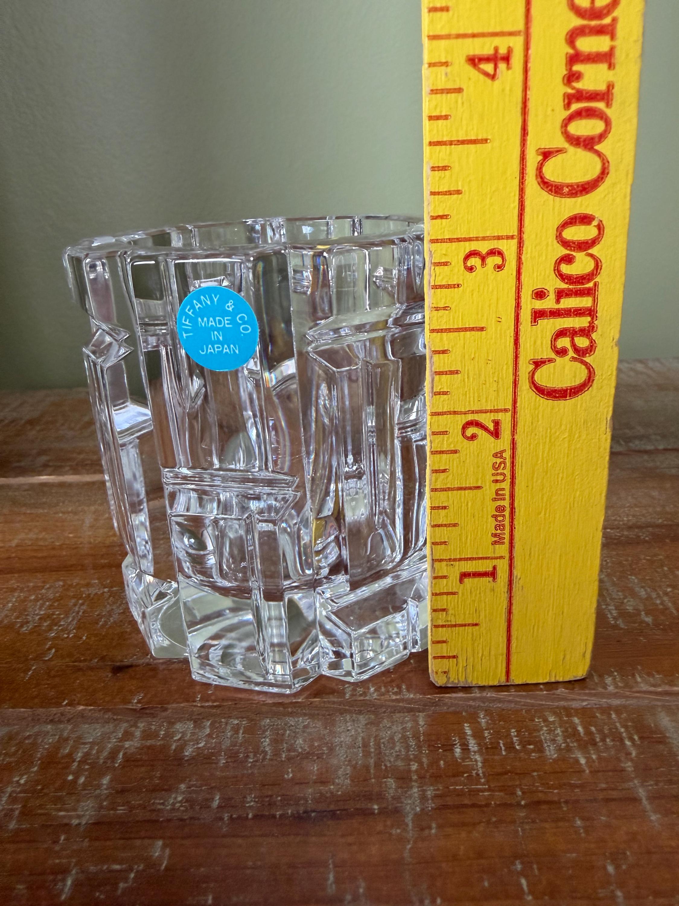 Vintage TIFFANY & Co. Crystal Votive Candle Holder Made in Japan