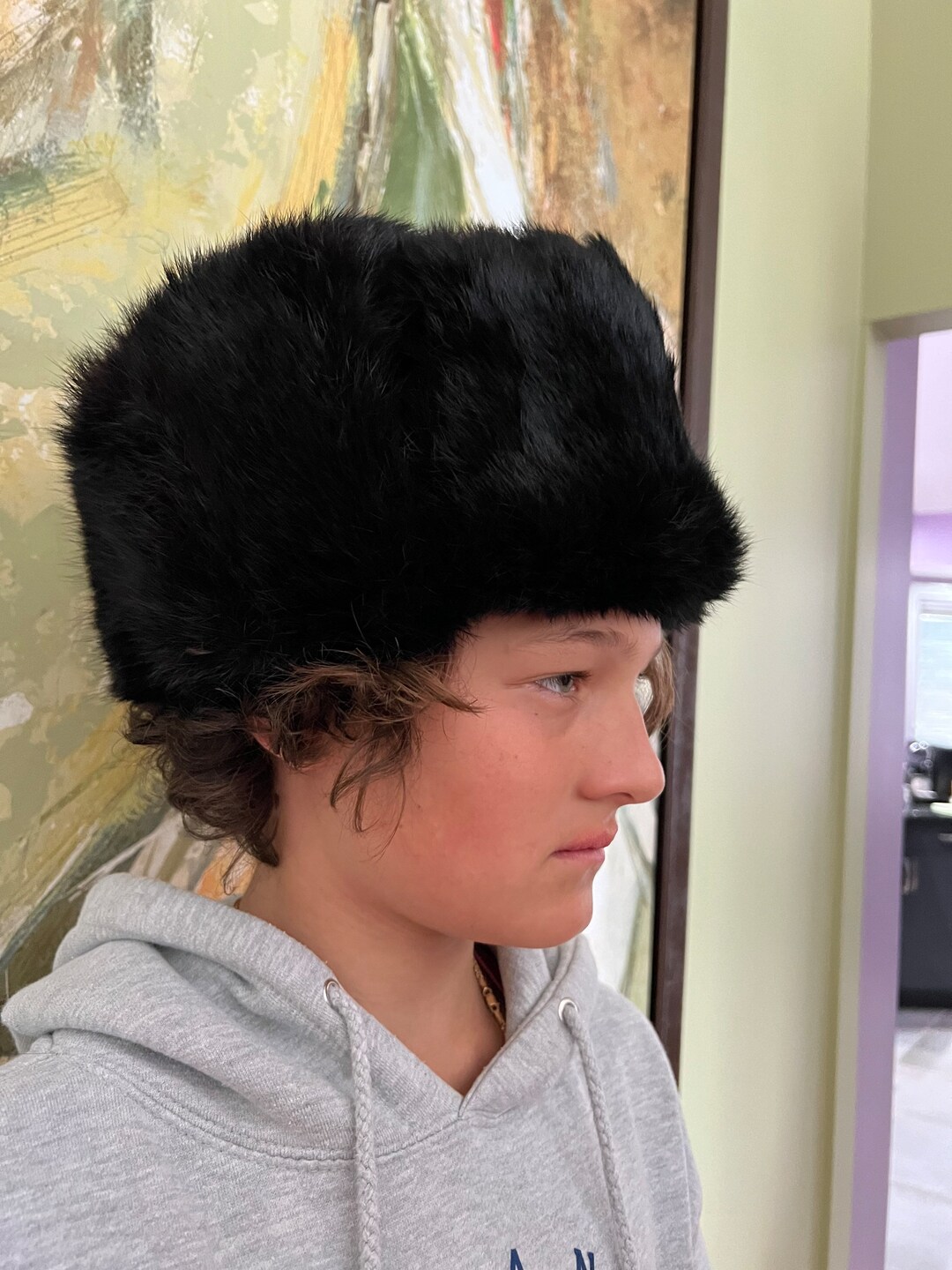 Vintage Russian Shapka Ushanka  Dark Brown Rabbit Fur Hat Warm‎ Winter Hat Vintage Russian Shapka Ushanka Dark Brown Rabbit Fur Hat  main image 3