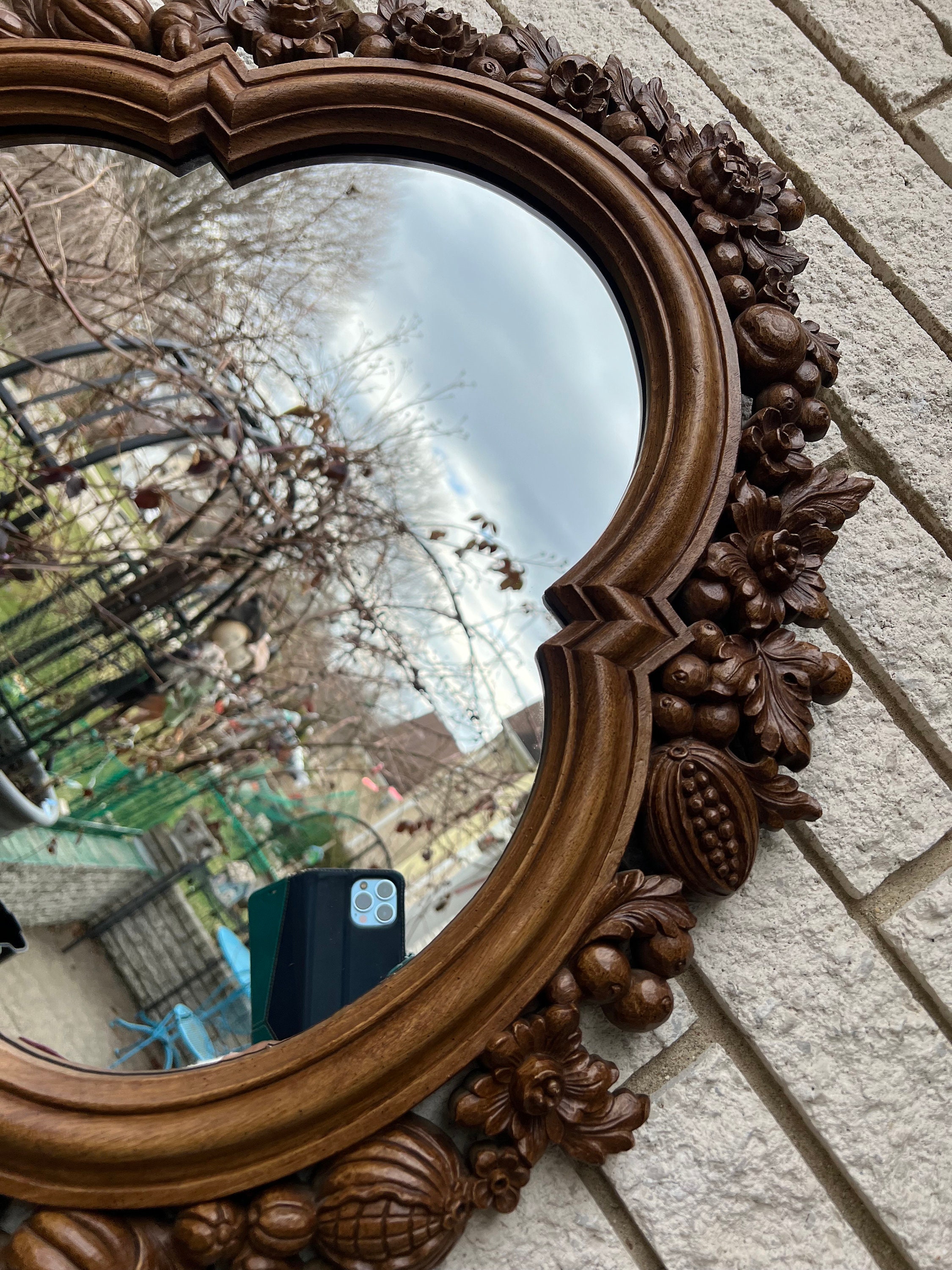 RARE Mid Century Syroco Mirror/ 1960s Syroco Wood #2004 Wall