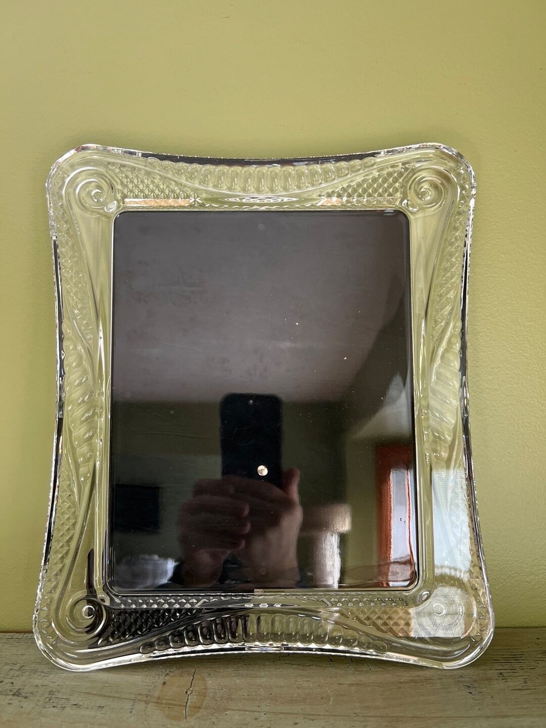 Vintage Waterford Crystal Photo Frame Seahorse Pattern Waterford