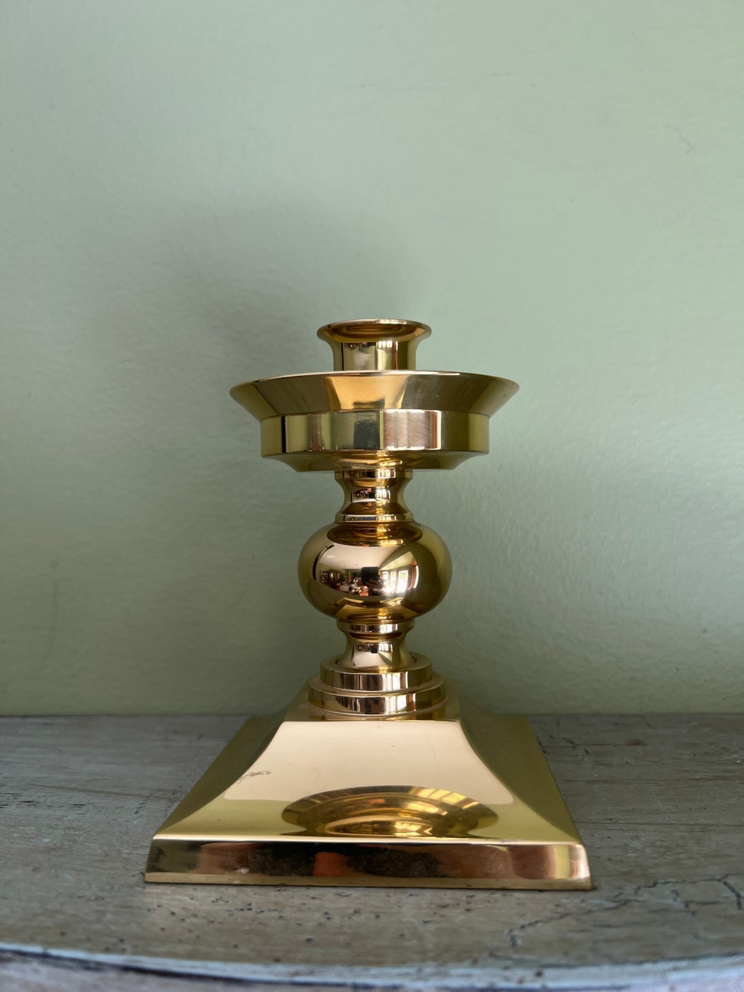 Rare Waterford Crystal Brass Candle Holder/ Waterford Gold Brass Taper Candle Holder Etsy