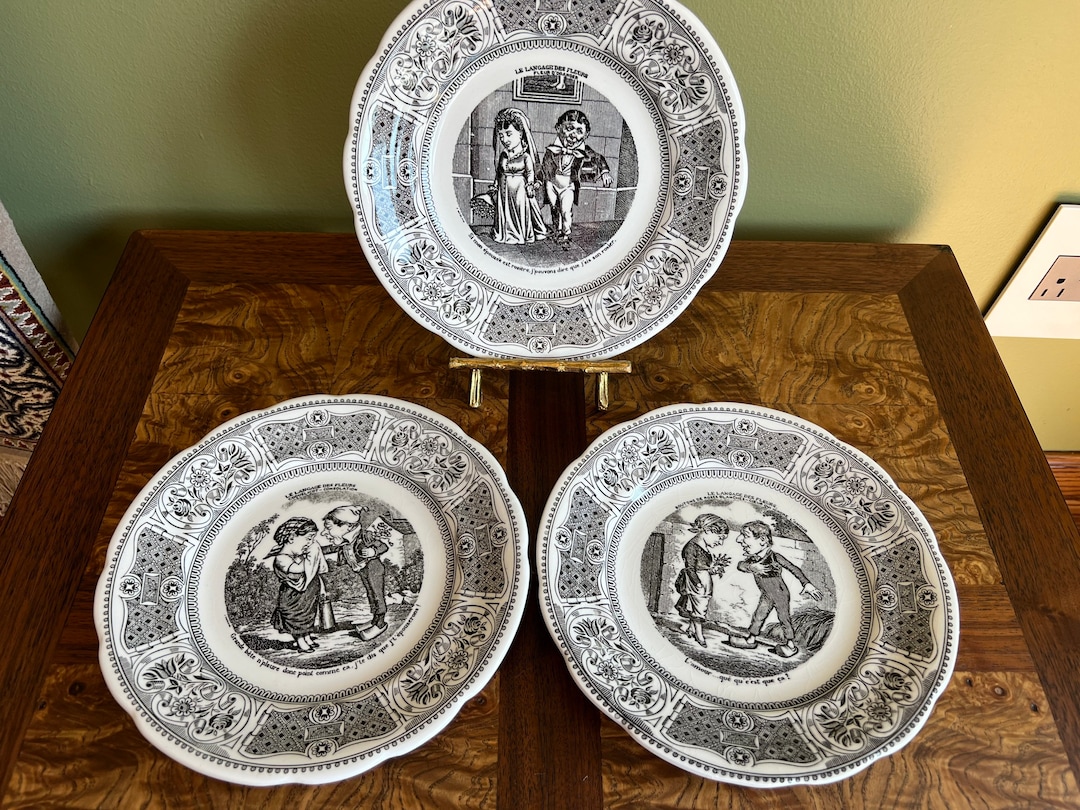 Gien Plates/ Talking French Vintage アンティークプレート フラワーレリーフ ୨୧* plate antique * France Plate Talking Porcelain 食器
