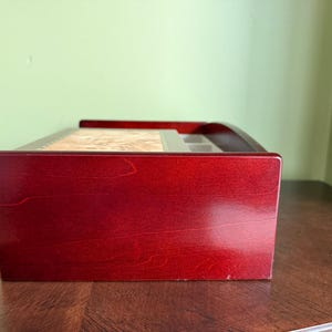 Vintage MELE Mahogany Jewelry Chest Inlay Wood Open Top Ring Holder Bottom Drawer/Wooden Jewelry Box for Men/Unisex Jewelry Box image 6