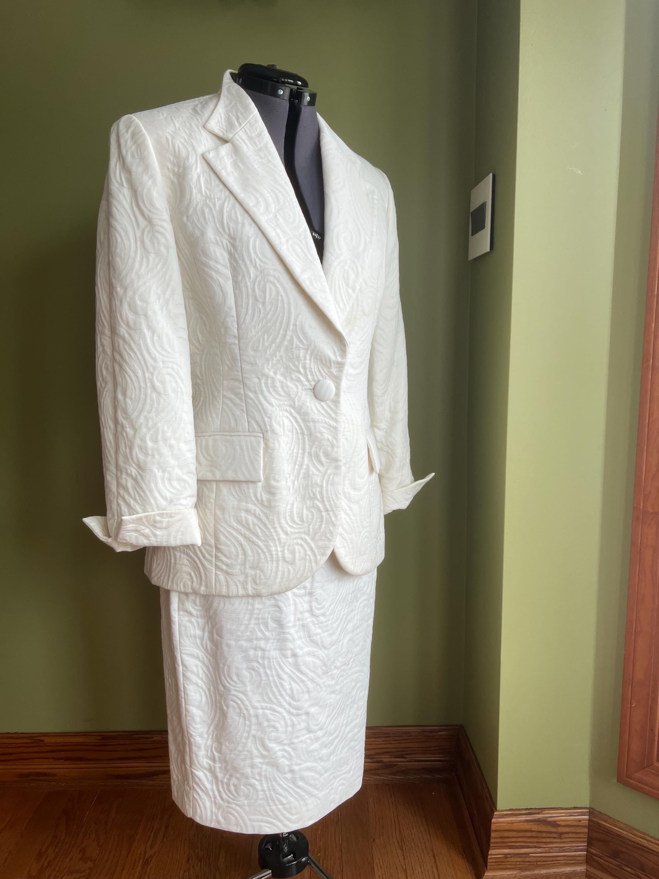 VTG 1980s Christian Dior Women's Skirt Suit Sz12 Made in Usa