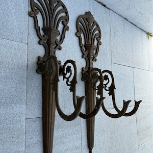 Vintage Curtains Brass Wall Curtains Holders/ Pair of  Brass Window Curtains Holders/ Art Deco style Curtain Wall Holders