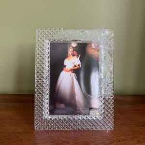 RARE Mikasa Woodrose Crystal Photo Frame 5x7 Image Size/Made in Germany Mikasa Woodrose pattern Crystal Picture Frame/Crystal Wedding Frame