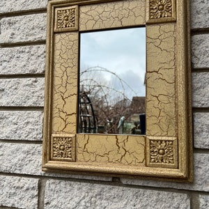 Vintage Gold finish Wooden Frame Mirror /Hollywood Regency style Gold Frame Mirror