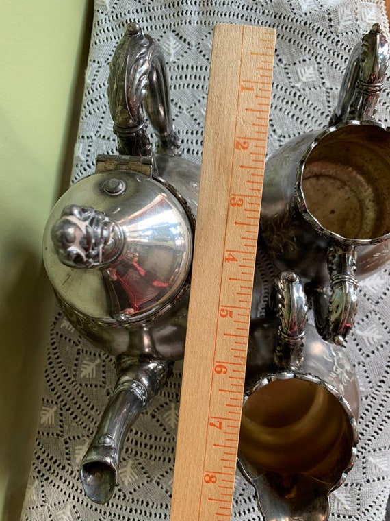 Antique James W. Tufts Quadruple Etched Ornate Silver Plated #4503