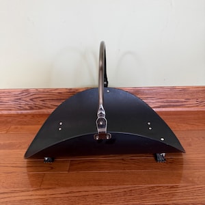 Vintage Metal Firewood Log Holder with Claw Feet/Contemporary Woodlog Basket/Fireplace Log Holder/Fireplace Equipment/