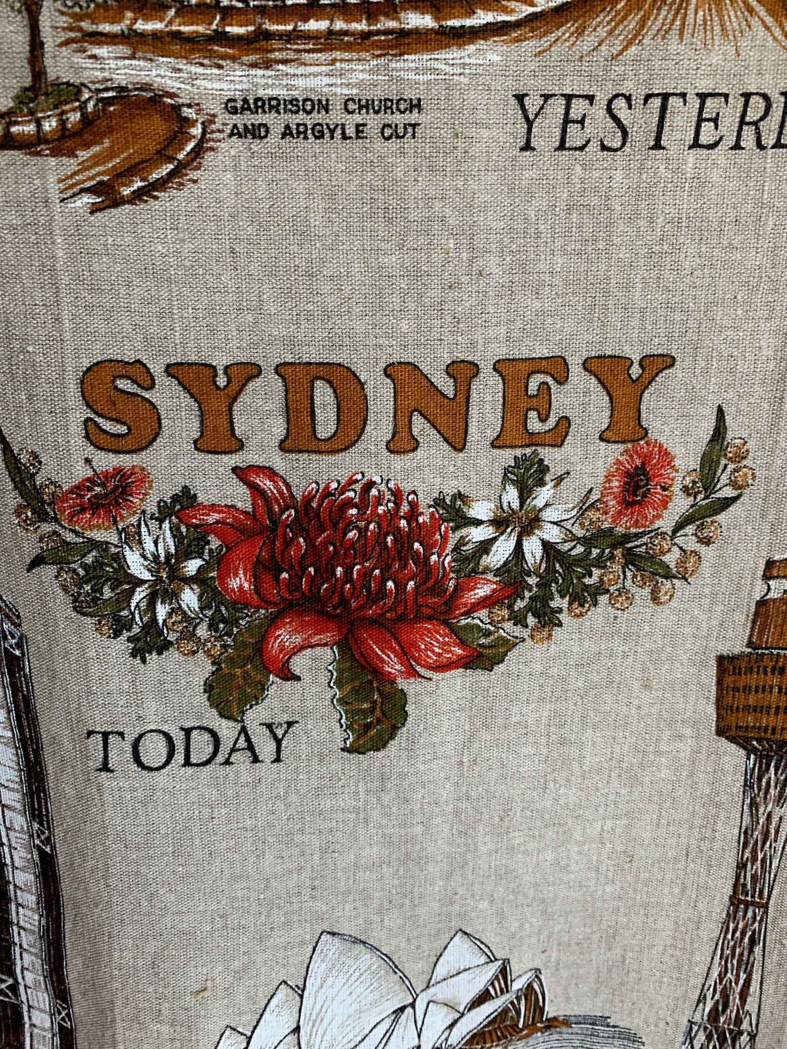 Sydney Australia LInen Tea Towel/ AUstralian Souvenir Flex Tea Etsy