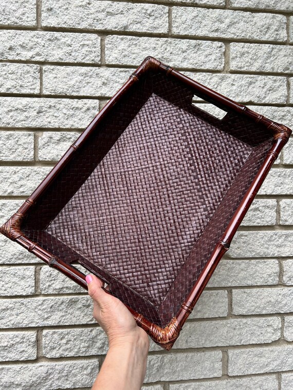 Vintage Rattan and Bamboo TV Tray/ Retro Bamboo and Rattan TV Etsy UK