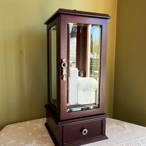 Vintage Dunston Musical Wooden Jewelry Armoire 4 Drawers