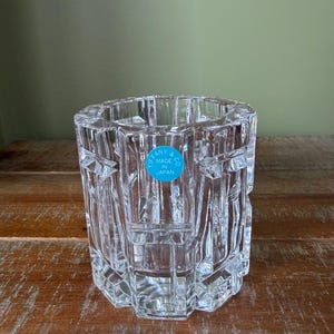 Vintage TIFFANY & Co. Crystal Votive Candle Holder made in Japan/ Tiffany Crystal Tealight Candle Holder/Crystal Tealight Holder
