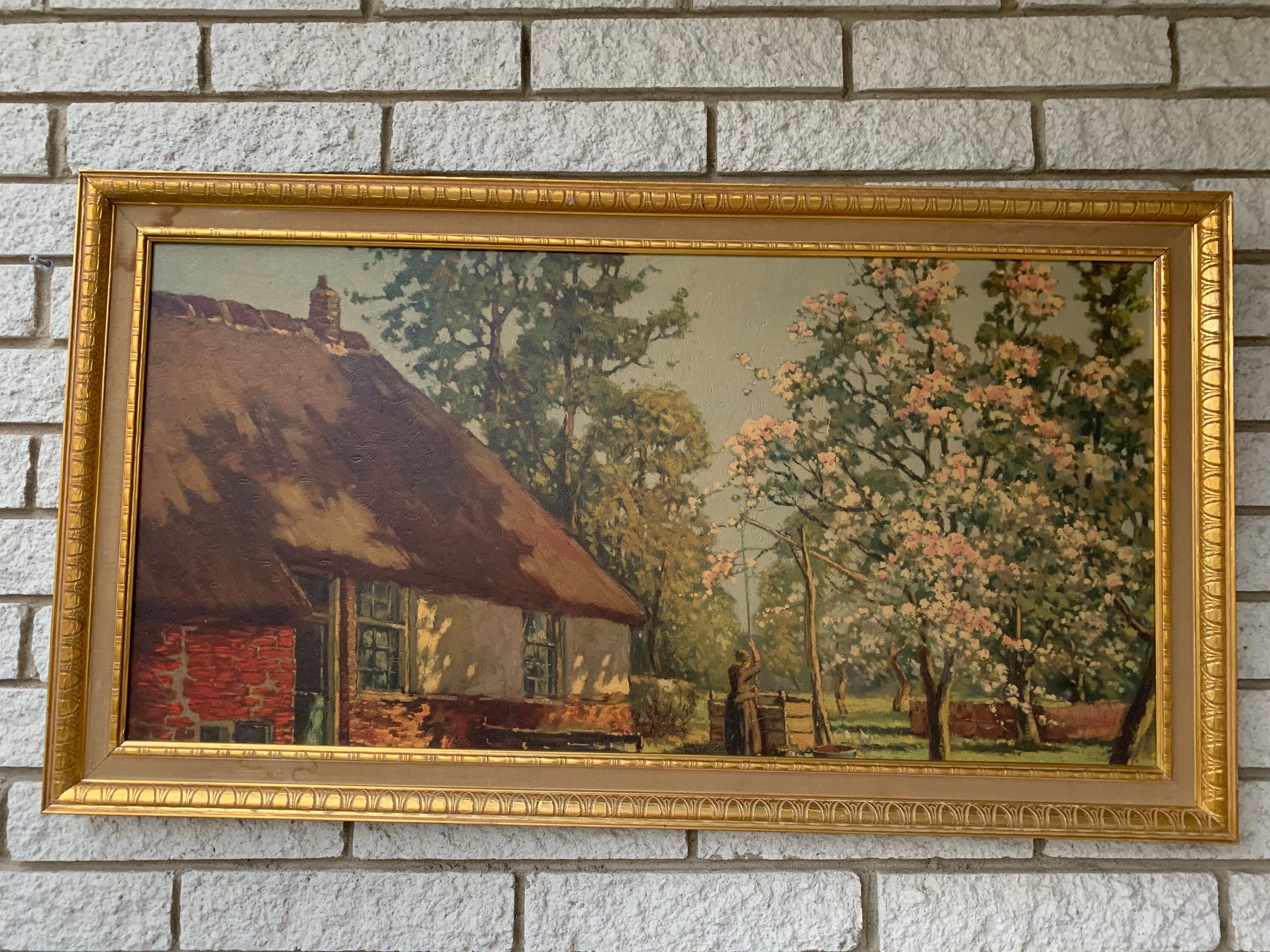 Vintage TURNER WALL ART Dutch Village Springs Time Etsy