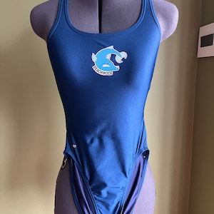 Vintage Speedo One-piece Swimsuit sz S-M/ Navy Blue Lycra Speedo Swimwear