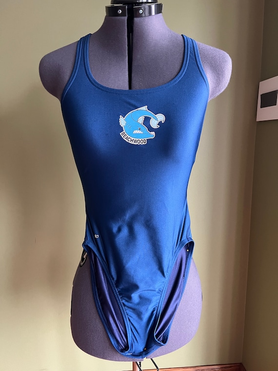 Vintage One-piece Swimsuit Sz Navy Blue Lycra - Etsy Israel