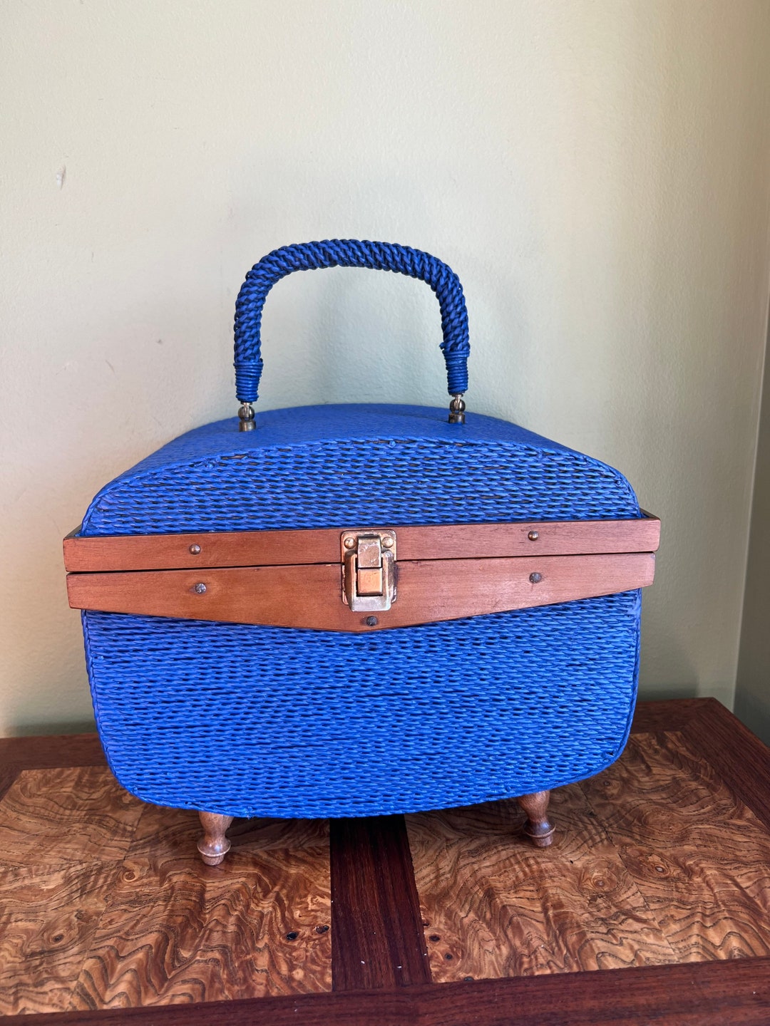 Vintage 1960s Singer Sewing Box With Handle and Wooden Legs/ Etsy