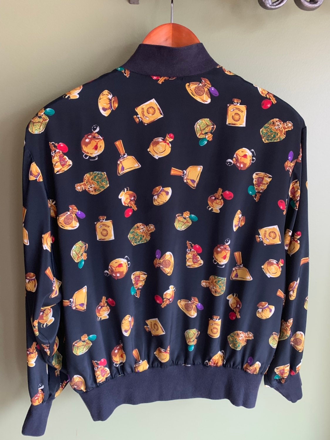 80-90s Vintage　Silk Bomber Jacket MA-1 High Fashion Jacket Vintage 80s 90s Silk Bomber Coat Fresh