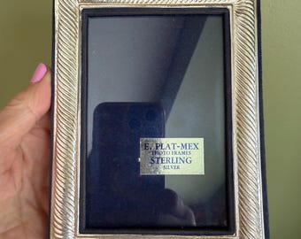 Vintage E. Plat-Mex 925 Sterling Silver Photo Frame 3.5 x 5 image size/ Classic Sterling Silver Picture Frame
