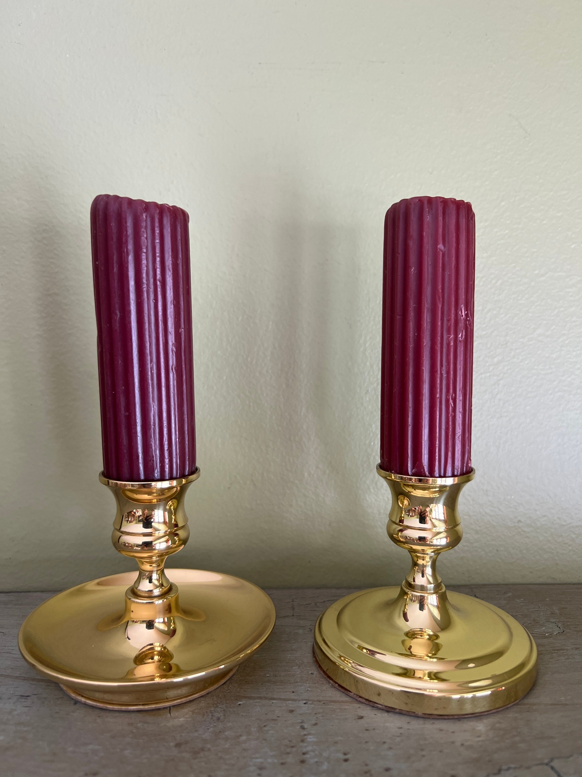 1960s Mid-Century Baldwin Brass Candle Holders - Set of 2